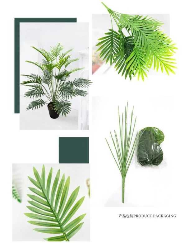 Nettenevime Yapay Ağaç Salon Bitkisi Areka Palmiye 83cm 18 Yaprak Plastik Siyah Saksıda - 5