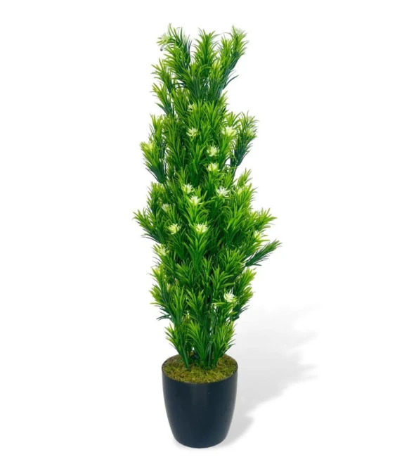 Nettenevime Yapay Çiçek Siyah Saksıda Rosemarystar Yapay Ağaç 55cm