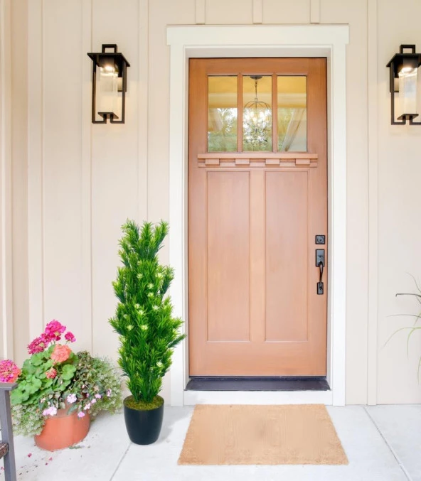 Nettenevime Yapay Çiçek Siyah Saksıda Rosemarystar Yapay Ağaç 55cm - 5