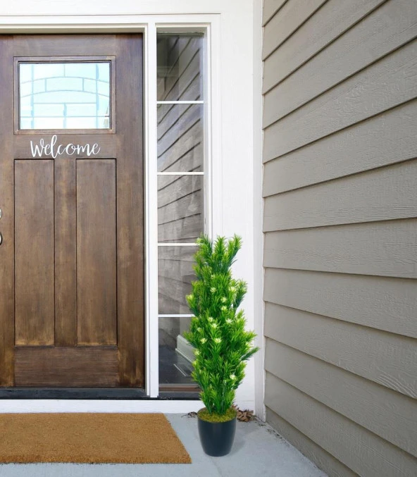 Nettenevime Yapay Çiçek Siyah Saksıda Rosemarystar Yapay Ağaç 55cm - 6