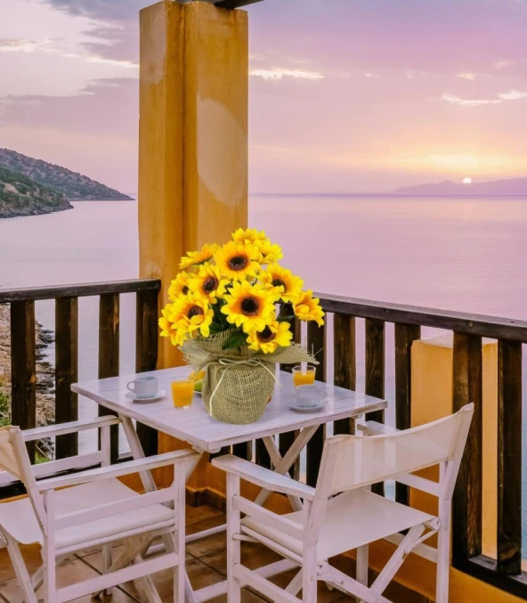 Nettenevime Yapay Çiçek Ay Çiçeği 18 Çiçekli Keten Saksılı Dekoratif Süs Çiçeği - 6