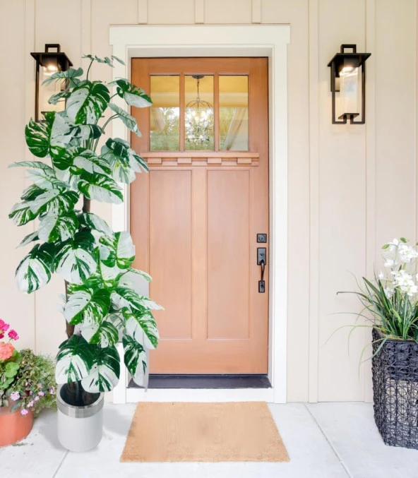 Nettenevime Yapay Çiçek Monstera Yeşil Beyaz Deve Tabanı 3Katlı 180cm 54Yaprak Gümüş Kemerli Beyaz Metal Saksı - 3