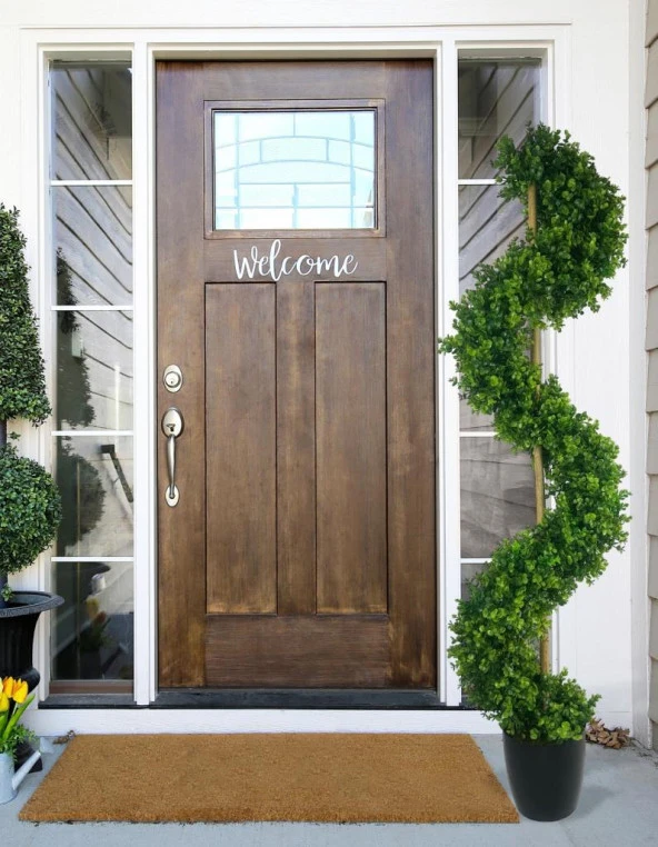 Nettenevime Yapay Ağaç Spiral Şimşir Ağacı 160cm Bambu Saplı Salon Bitkisi Düz Yeşil - 5