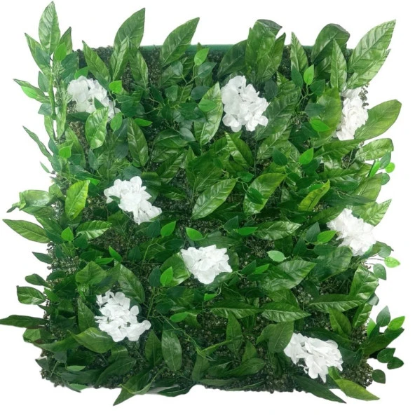 Nettenevime Yapay Çiçek Duvar Kaplama Yapay Duvar Çiçeği 1M2 100*100CM Panel Şimşir Yapay Çiçekli Duvar