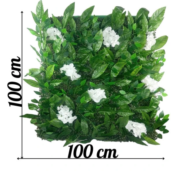 Yapay Çiçek Duvar Kaplama Yapay Duvar Çiçeği 1M2 100*100CM Panel Şimşir Yapay Çiçekli Duvar - 2