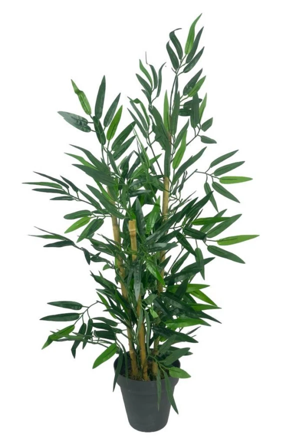 Nettenevime Yapay Ağaç Bambu Ağacı 3 Gövdeli 90*40cm Siyah Saksılı - Resim 5