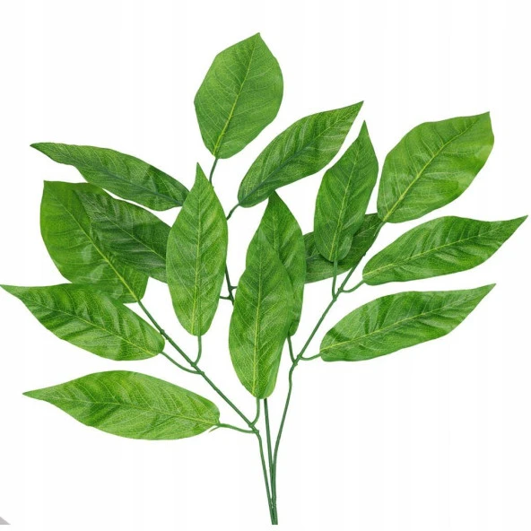 Nettenevime Yapay Çiçek 12 Dal Ceviz Yaprağı Yeşil Ağaç Yaprağı - Resim 3