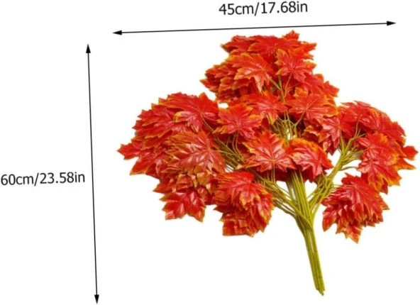 Nettenevime Yapay Çiçek 12 Li Set Sonbahar Hazan Çınar Yaprağı Yapay Ağaç Yaprağı - Resim 2
