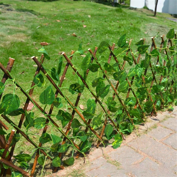 Nettenevime Yapay Çiçek Akordiyon Çit Yapay Sarmaşık lı Duvar Dekoru 210x90 cm - 7