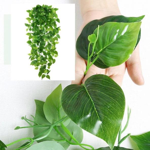 Nettenevime Sarkan Yeşil Yaprak Sarmaşık Yapay Çiçek 100x35cm Dev Bitki SY1 - Resim 9
