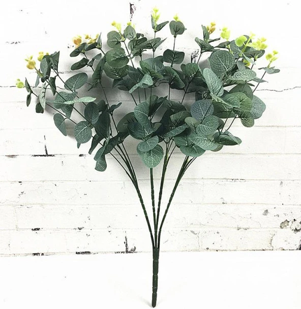 Nettenevime Yapay Çiçek Okaliptus Aradal YeşilBitki Arajman Çiçeği Eucalyptus - Resim 3