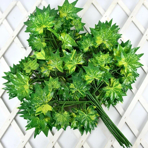 Nettenevime Yapay Çiçek Çınar Yaprağı Yeşil Ağaç Yaprağı - Resim 2