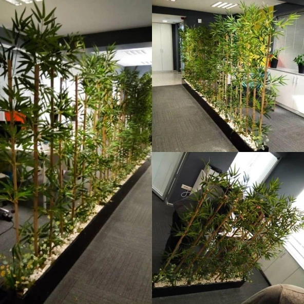 Nettenevime Yapay Bambu Sopası 10 Yapraklı 150 cm Yapay Çiçek Bambu Duvarı - 2