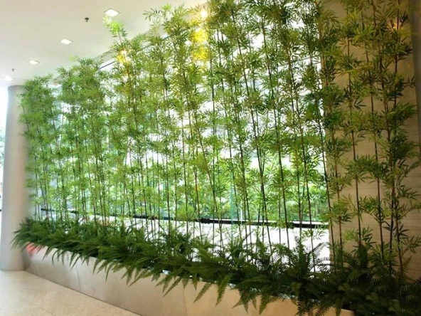 Nettenevime Yapay Bambu Sopası 10 Yapraklı 150 cm Yapay Çiçek Bambu Duvarı - 4