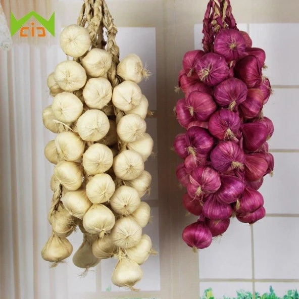 Nettenevime Yapay Soğan Salkımı Süs Sahte Kırmızı Soğan Yapay Meyve Sebze - Resim 3