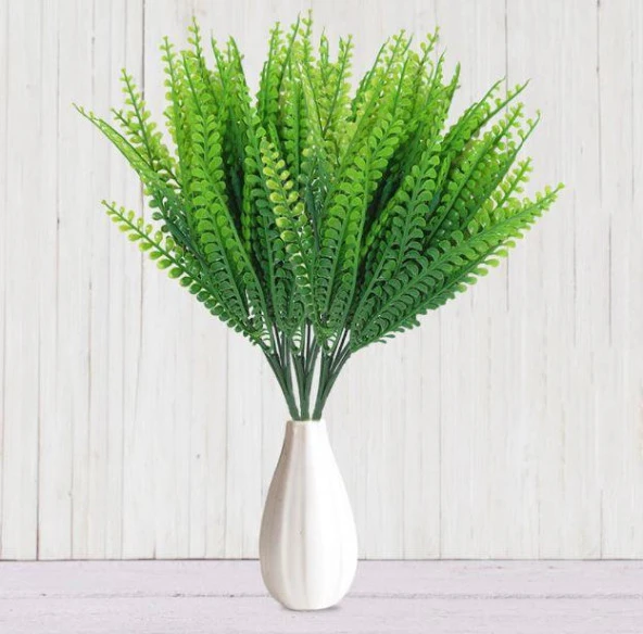 Nettenevime Kuşkonmaz İnce Yaprak Yapay Çiçek Yeşil Demet - Resim 3