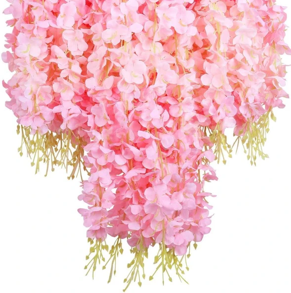 Nettenevime Sarkan Yapay Çiçek Akasya PEMBE 80 cm 3 Sarkan Dallı 12 ADET BAĞ - 4