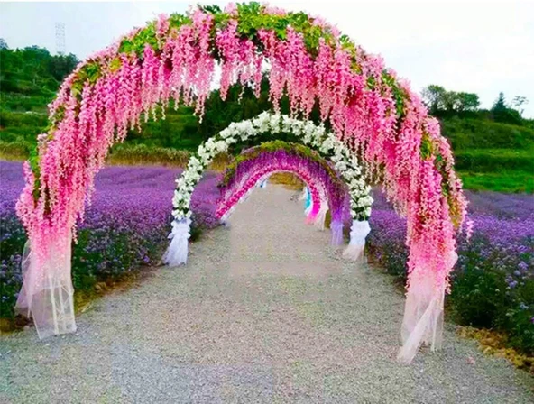 Nettenevime Sarkan Yapay Çiçek Akasya PEMBE AÇIK 80 cm 3 Sarkan Dallı 12 ADET BAĞ - Resim 2