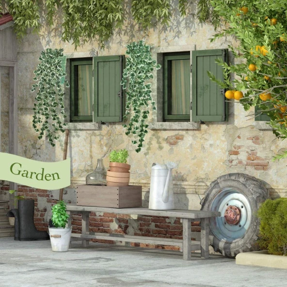 Nettenevime Yapay Sarmaşık 9 Dal Yeşil Beyaz Hedera Yapay Çiçek - Resim 3