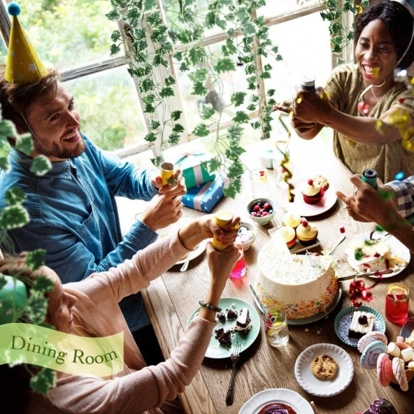 Nettenevime Yapay Sarmaşık 9 Dal Yeşil Beyaz Hedera Yapay Çiçek - Resim 5