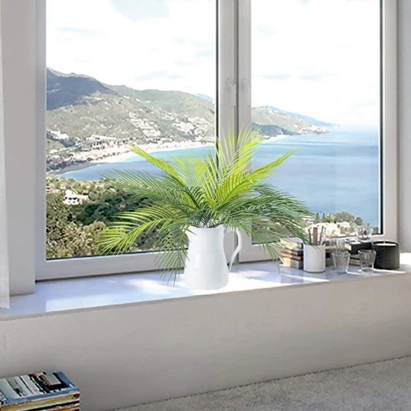 Nettenevime Yapay Çiçek Palmiye Yaprağı Yapay Yaprak 9 Dallı Demet Yapay Areka Yaprağı - Resim 3