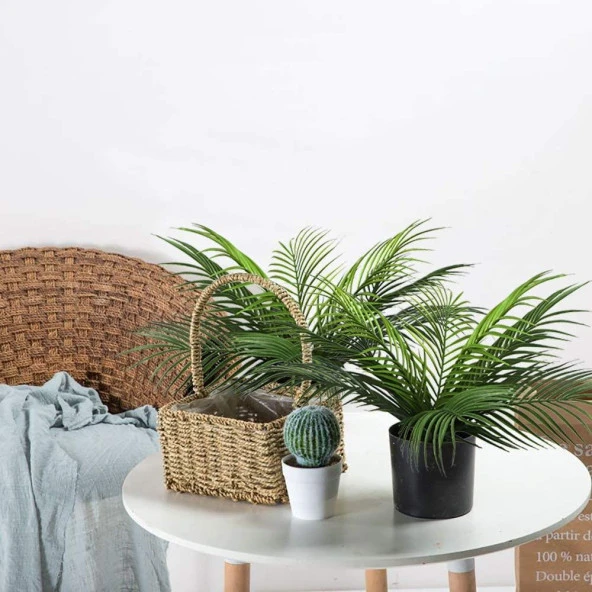 Nettenevime Yapay Çiçek Palmiye Yaprağı Yapay Yaprak 9 Dallı Demet Yapay Areka Yaprağı - Resim 7