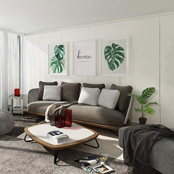 Nettenevime Yapay Çiçek Monstera Deve Tabanı Siyah Saksılı Salon Çiçeği 12 Yaprak - Resim 2