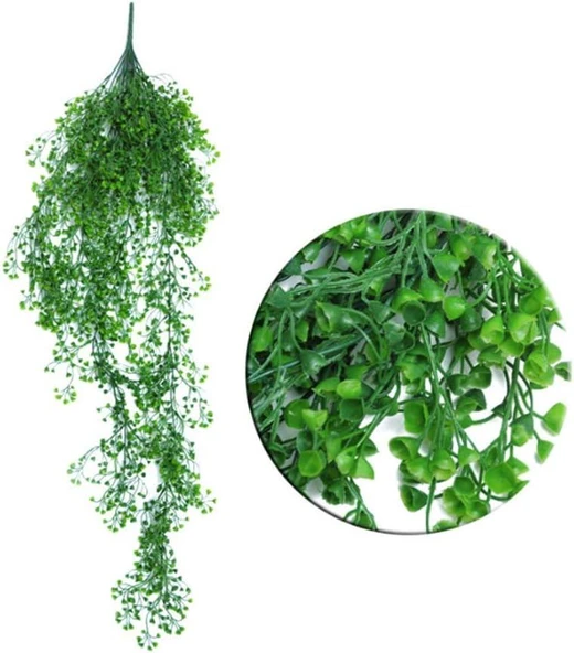 Nettenevime Yapay Çiçek Sarkan Yeşil Bitki Yapay Sarmaşık ty60 Yeşil - Resim 2