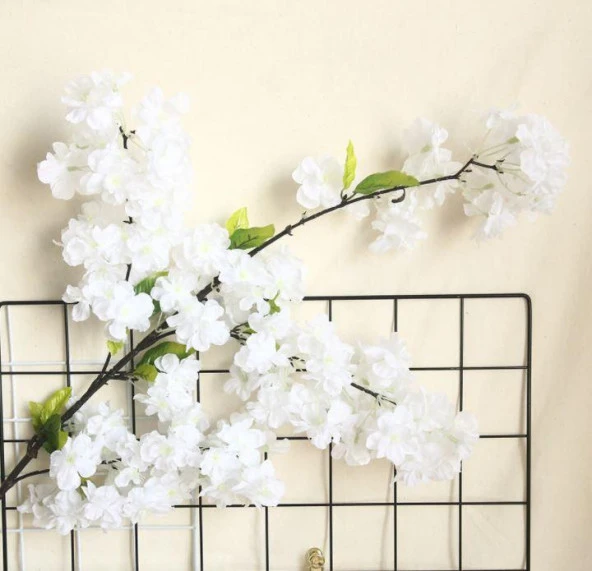 Nettenevime Yapay Çiçek Bahar Dalı Japon Kiraz Çiçeği 90 cm BEYAZ - Resim 3