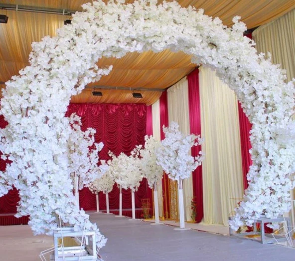 Nettenevime Yapay Çiçek Bahar Dalı Japon Kiraz Çiçeği 90 cm BEYAZ - Resim 4