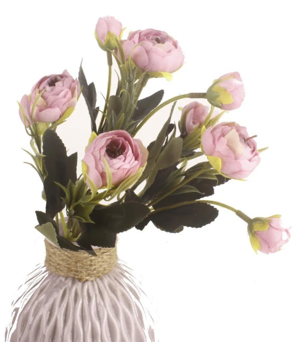 Nettenevime Yapay Çiçek Erengül Yapay Gül Demeti 6 Çiçekli PEMBE - Resim 3