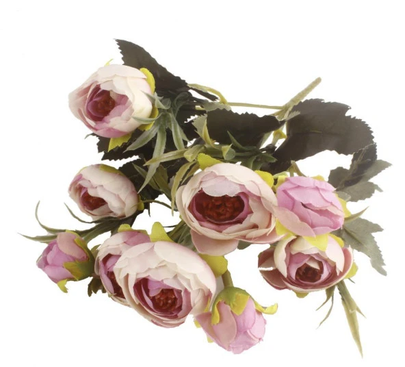 Nettenevime Yapay Çiçek Erengül Yapay Gül Demeti 6 Çiçekli AÇIK PEMBE ürün görseli 1