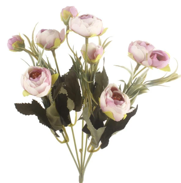 Nettenevime Yapay Çiçek Erengül Yapay Gül Demeti 6 Çiçekli AÇIK PEMBE - Resim 2