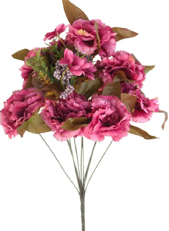 Nettenevime Yapay Çiçek Karanfil Büyük Demet Aranjmanı FUŞYA ürün görseli 1