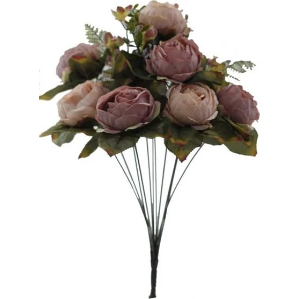 Nettenevime Yapay Çiçek Katmerli Gül Şakayık Erengül Büyük Boy Demet PUDRA 40CM ürün görseli