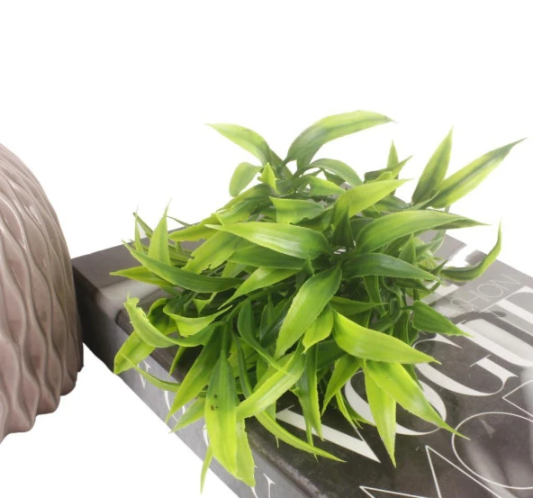 Nettenevime Yapay Çiçek Sivri Yapraklı Şimşir Demet Garnitür Yeşil Aradal Dekoratif Yapay Bitki - Resim 2