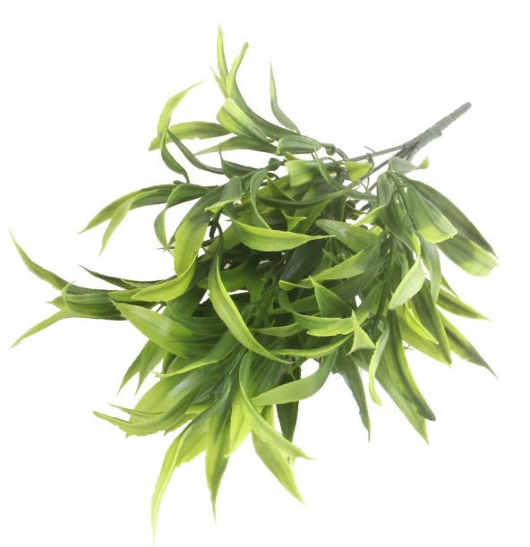 Nettenevime Yapay Çiçek Sivri Yapraklı Şimşir Demet Garnitür Yeşil Aradal Dekoratif Yapay Bitki - Resim 4