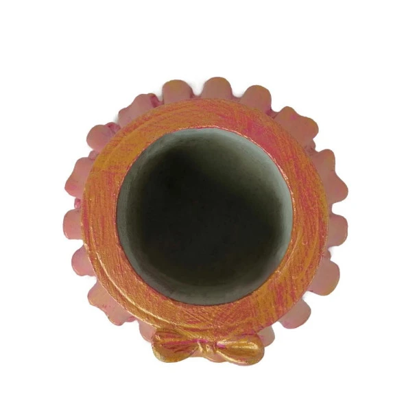 Nettenevime Beton Saksı Dekoratif Pileli Etek Fuşya Vazo Skulent Saksısı 11x5cm - 3