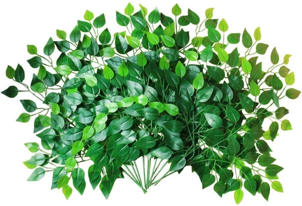 Nettenevime Yapay Çiçek 12 Adet Benjamin Yaprağı Yeşil Ağaç Yaprağı