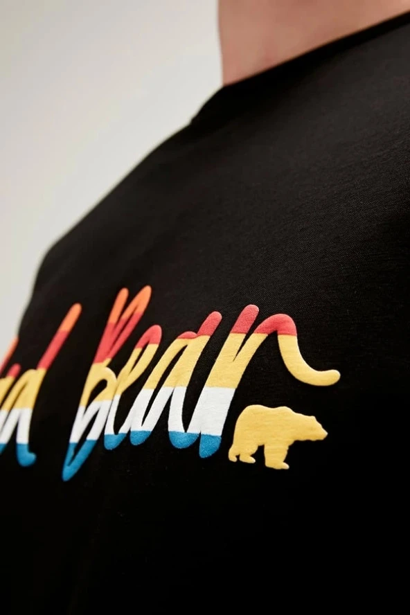 Bad Bear Yazma Siyah Erkek Tişört - 4