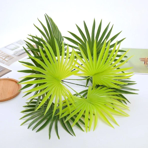 Yapay Çiçek Yelpaze Palmiye 8 Yapraklı  Demet 50*40cm Salon Çiçeği Yapay Bitki