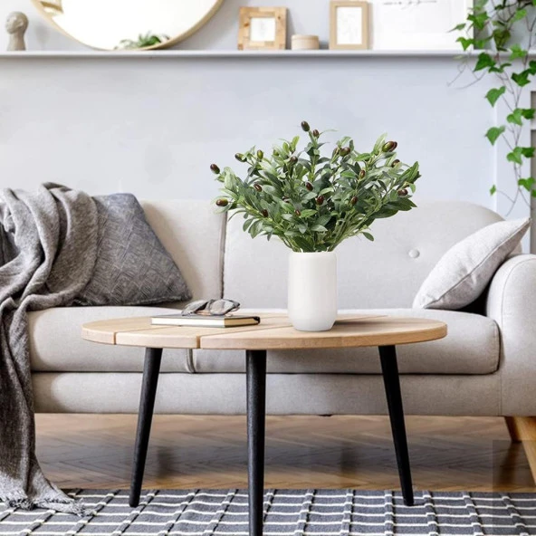 Nettenevime Yapay Zeytin Dalı 45cm 4 Meyveli Yapay Çiçek - Resim 6