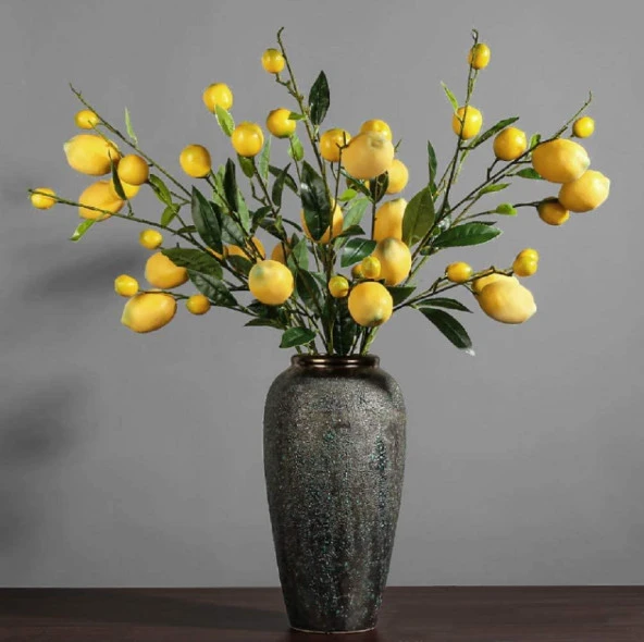 Nettenevime Yapay Limon Dalı 100cm Yapay Çiçek Limon Ağacı Dalı - Resim 3