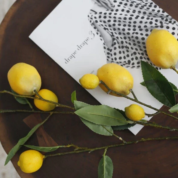 Nettenevime Yapay Limon Dalı 100cm Yapay Çiçek Limon Ağacı Dalı - Resim 8