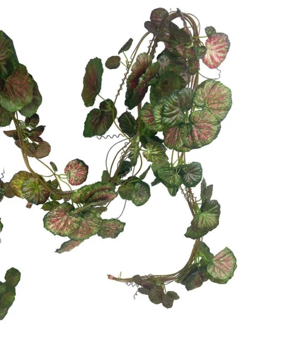 Nettenevime Yapay Sarmaşık Kırmızı Yeşil Sardunya 5Dallı 230cm Doğalgaz Borusu Kapatıcı Dekoratif Yapay Çiçek - Resim 2