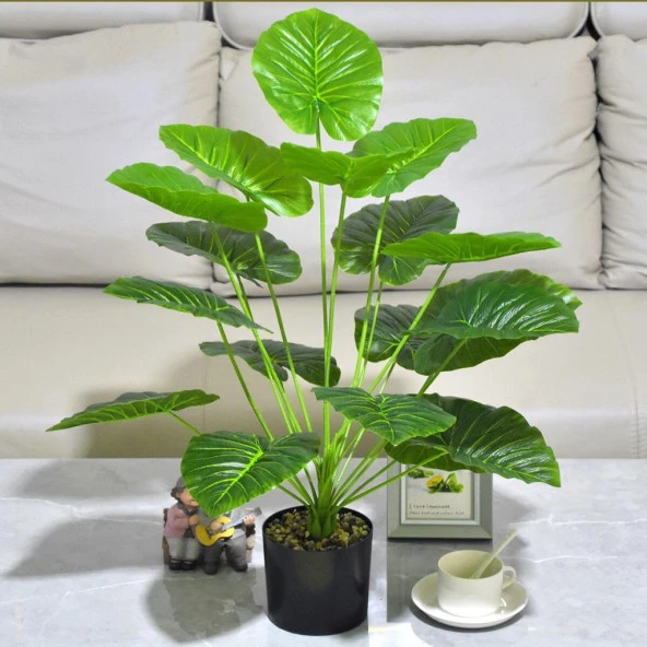 Nettenevime Yapay Çiçek Saksıda Pothos Yeşil 18Dal 60cm Salon Çiçeği Yapay Bitki - Resim 4