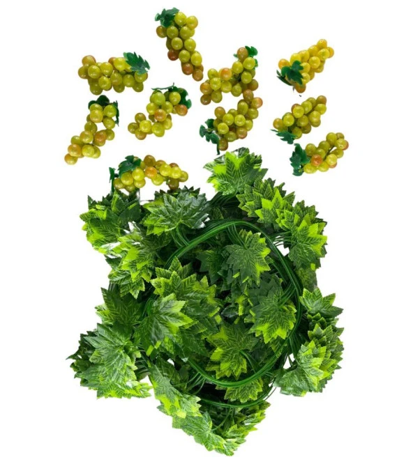 Nettenevime Yapay Sarmaşık 10 Adet Üzüm 12adet 230cm Sarmaşık Paket Yapay Çiçek - Resim 2