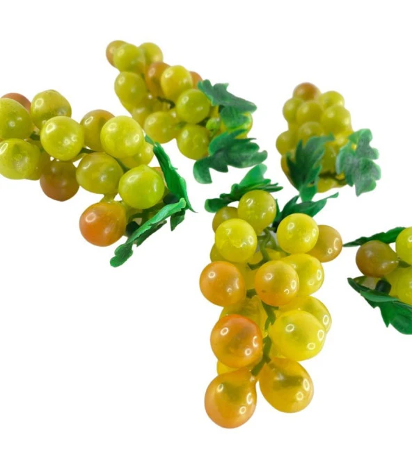 Nettenevime Yapay Meyve 5 Adet Yeşil Üzüm Küçük Boy Süs Dekoratif Sahte Meyve - 7