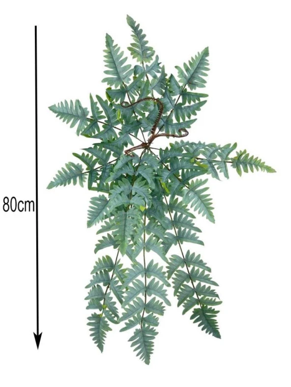 Nettenevime Yapay Çiçek Pastel Cycas Aşk Merdiveni 80cm Eğrelti Otu Sıkas Bitkisi 12 Yaprak 40*80cm Yapay Bitki - Resim 6