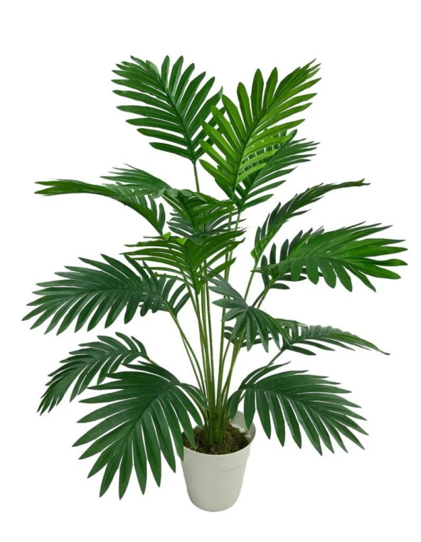 Nettenevime Yapay Ağaç Salon Bitkisi Areka Palmiye Krem Saksıda 83cm 18 Yaprak Plastik - 5